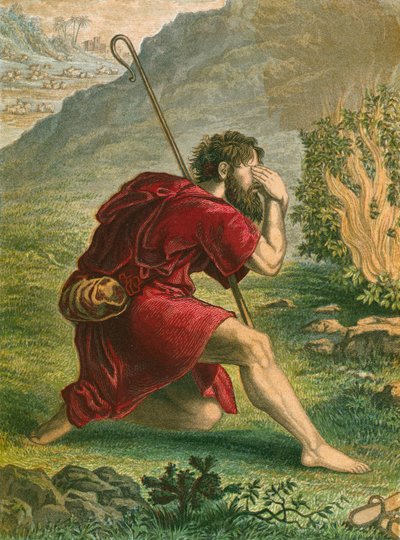 Moses Before the Burning Bush by English School